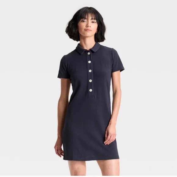 Universal Thread Dresses & Skirts - NWT Women's Short Sleeve Knit Mini Shirtdress -Universal Thread Navy Blue SIZE S